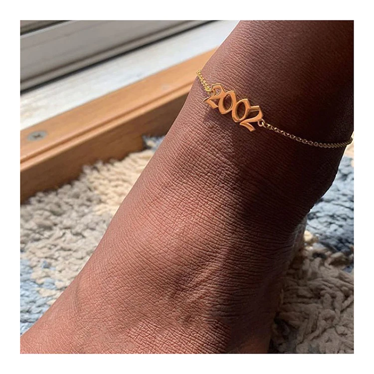New Stainless Steel Vintage Anklet Female Fashion Digital Year Couple Anklet Customizable Jewelry, Silver,gold
New Stainless Steel Vintage Anklet Female Fashion Digital Year Couple Anklet Customizable Jewelry, Silver,gold
