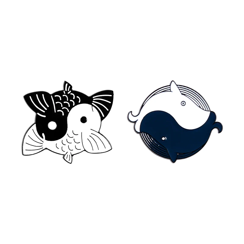 Yin Yang Taichi Enamel Pin Custom Koi Whale Brooches Clothes Shirt Lapel Backpack Fish Badge Balance Jewelry Gift for Friends
Yin Yang Taichi Enamel Pin Custom Koi Whale Brooches Clothes Shirt Lapel Backpack Fish Badge Balance Jewelry Gift for Friends