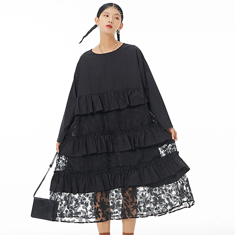 Casual Dress Spring 2022 New Crew Neck Plus Size Women Long sleeve Dress Lace Look Thin dress Temperament Vintage Dress 2909
Casual Dress Spring 2022 New Crew Neck Plus Size Women Long sleeve Dress Lace Look Thin dress Temperament Vintage Dress 2909