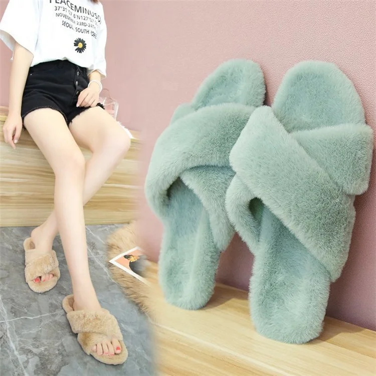 Women Indoor Slippers Warm Plush Faux Fur Slides Fluffy Sandals Shoes Soft Sole Winter Shoes, Custom
Women Indoor Slippers Warm Plush Faux Fur Slides Fluffy Sandals Shoes Soft Sole Winter Shoes, Custom