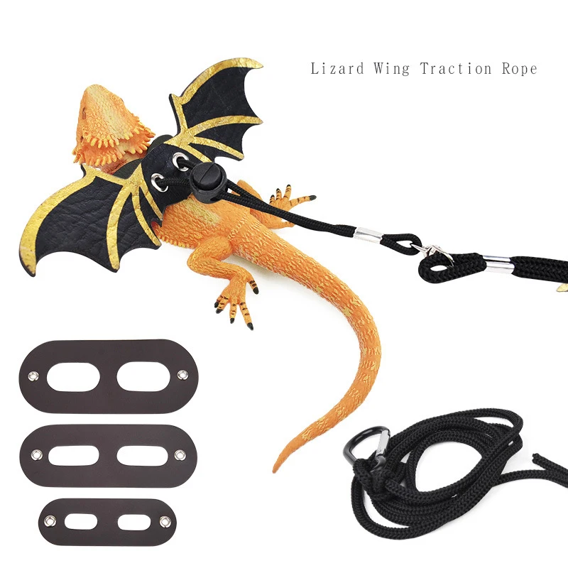 

Lizard Traction Rope Adjustable Reptile Lizard Gecko Bearded Dragon Pet Walking Harness Leash, As picture
