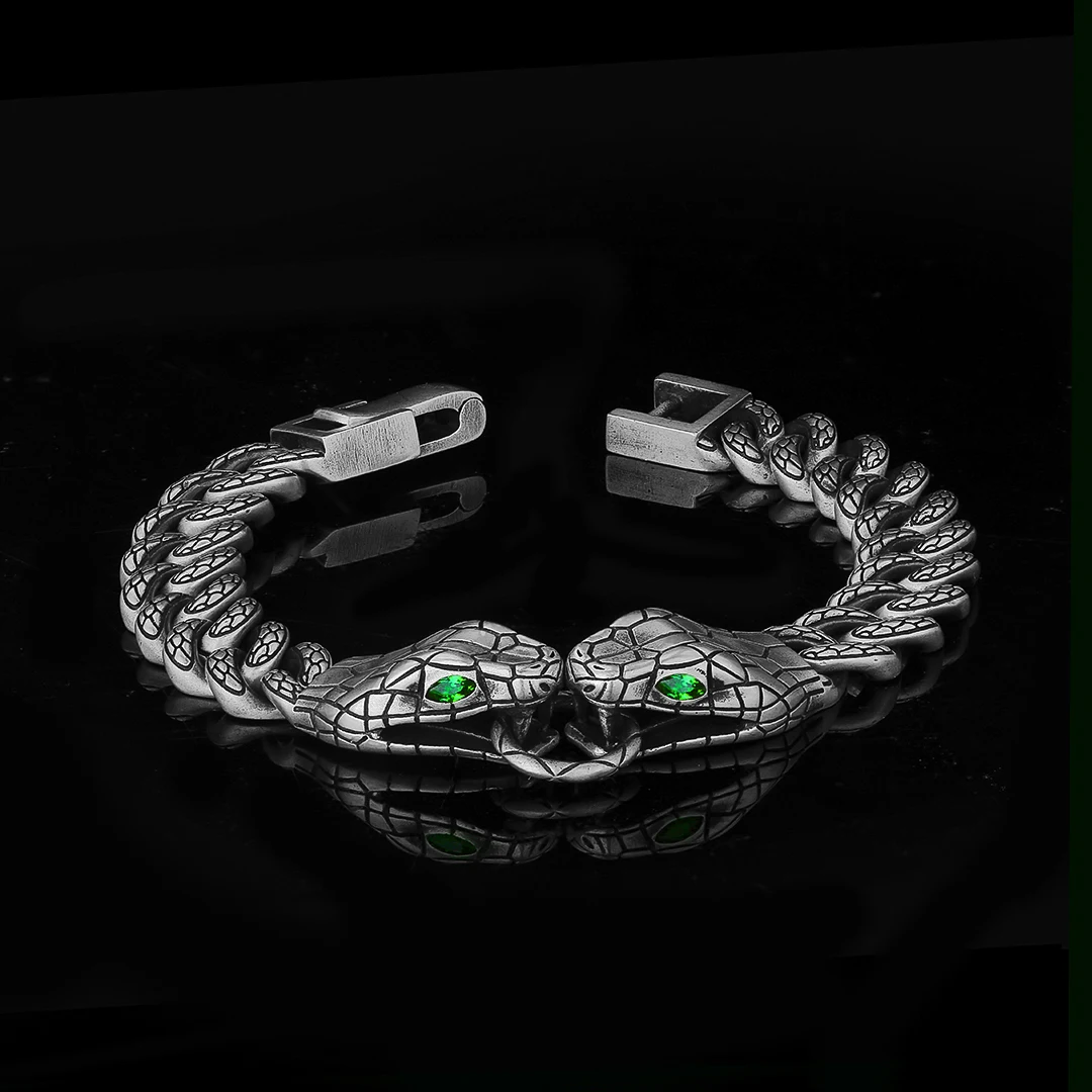 KRKC Two Snakes Cuban Link Bracelet 925 Silver Drop Shipping 1pcs Service 10mm Black Fahionable Jewelry Chain & Link Bracelets
KRKC Two Snakes Cuban Link Bracelet 925 Silver Drop Shipping 1pcs Service 10mm Black Fahionable Jewelry Chain & Link Bracelets