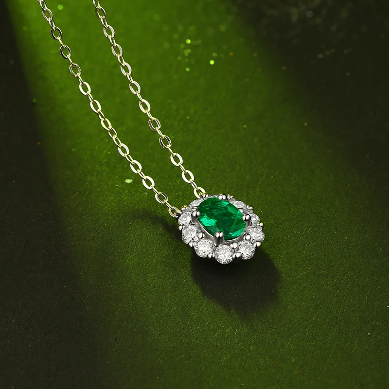 Modern Style Sterling Silver 925 1 Carat Oval Cultivate Emerald Women Necklace Adjustable Necklace Charm For Women Jewelry
Modern Style Sterling Silver 925 1 Carat Oval Cultivate Emerald Women Necklace Adjustable Necklace Charm For Women Jewelry