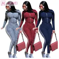 M6023 wholesale new side stripe zipper front leisure tracksuit Pant 2 Piece Set Women Clothing
M6023 wholesale new side stripe zipper front leisure tracksuit Pant 2 Piece Set Women Clothing