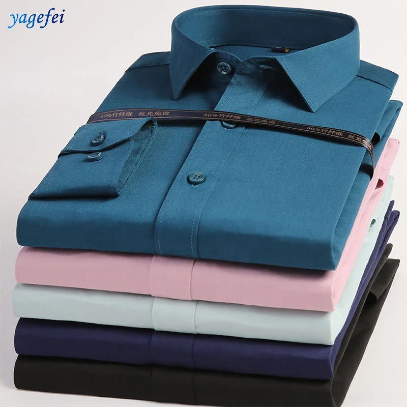 Factory customized luxury high quality men's business formal bamboo fiber pure color non-ironing shirt long sleeve, Colors
Factory customized luxury high quality men's business formal bamboo fiber pure color non-ironing shirt long sleeve, Colors