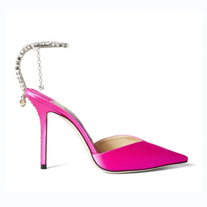 Wholesale New Design Women Heels Shoes Hot Pink Rhinestone Ankle Strap Bling Bling Diamond Shoes Stiletto Heel Women Heels Pumps, Black/rose red/apricot
Wholesale New Design Women Heels Shoes Hot Pink Rhinestone Ankle Strap Bling Bling Diamond Shoes Stiletto Heel Women Heels Pumps, Black/rose red/apricot