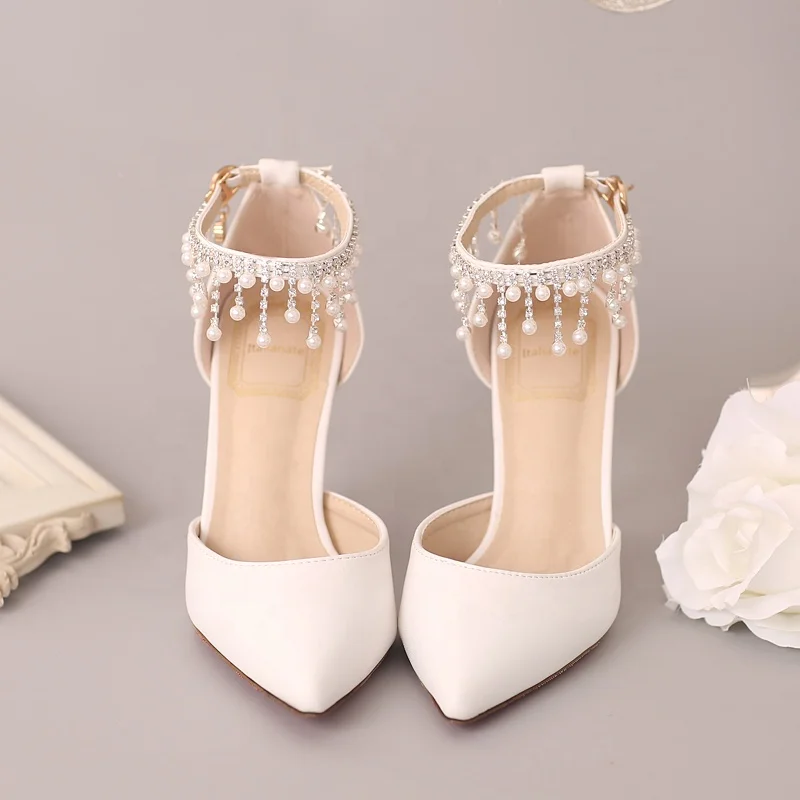 Stylish White Pearl Wedding Woman Summer Sandals Bridal Shoes Peep Toe Buckle Strap Heels, White/ red/ custom
Stylish White Pearl Wedding Woman Summer Sandals Bridal Shoes Peep Toe Buckle Strap Heels, White/ red/ custom