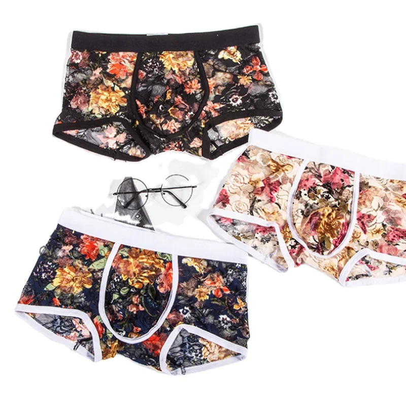 2020 flower mens strech underwear shorts boxers briefs
