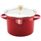 Japanese large capacity soup pot enamel pan home upset ears cooker pot casserole
