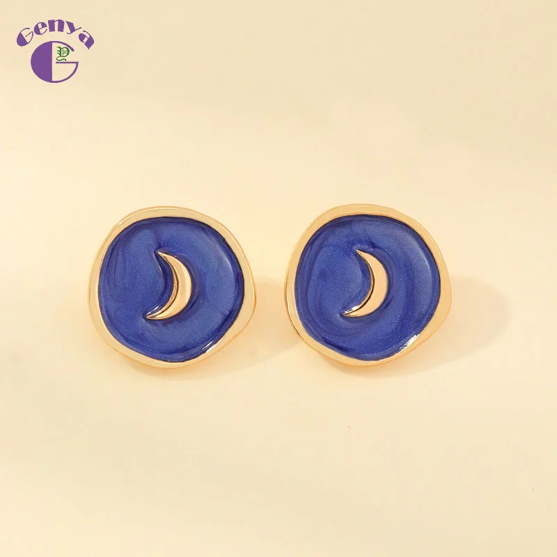 GENYA Jewelry wholesale new fashion alloy love moon earrings lightning drop oil stud earrings, As picture
GENYA Jewelry wholesale new fashion alloy love moon earrings lightning drop oil stud earrings, As picture
