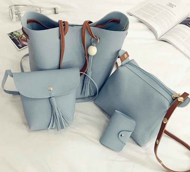 factory wholesale trendy woman pu leather handbag 4in1 sets cheap promotion lady shoulder bag
factory wholesale trendy woman pu leather handbag 4in1 sets cheap promotion lady shoulder bag