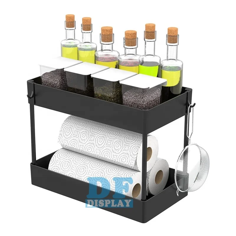 HS053 Under Sink Organizer Under Bathroom Sink Storage Organizer Bath Collection Baskets with Hooks Under Sink Shelf, Black
HS053 Under Sink Organizer Under Bathroom Sink Storage Organizer Bath Collection Baskets with Hooks Under Sink Shelf, Black