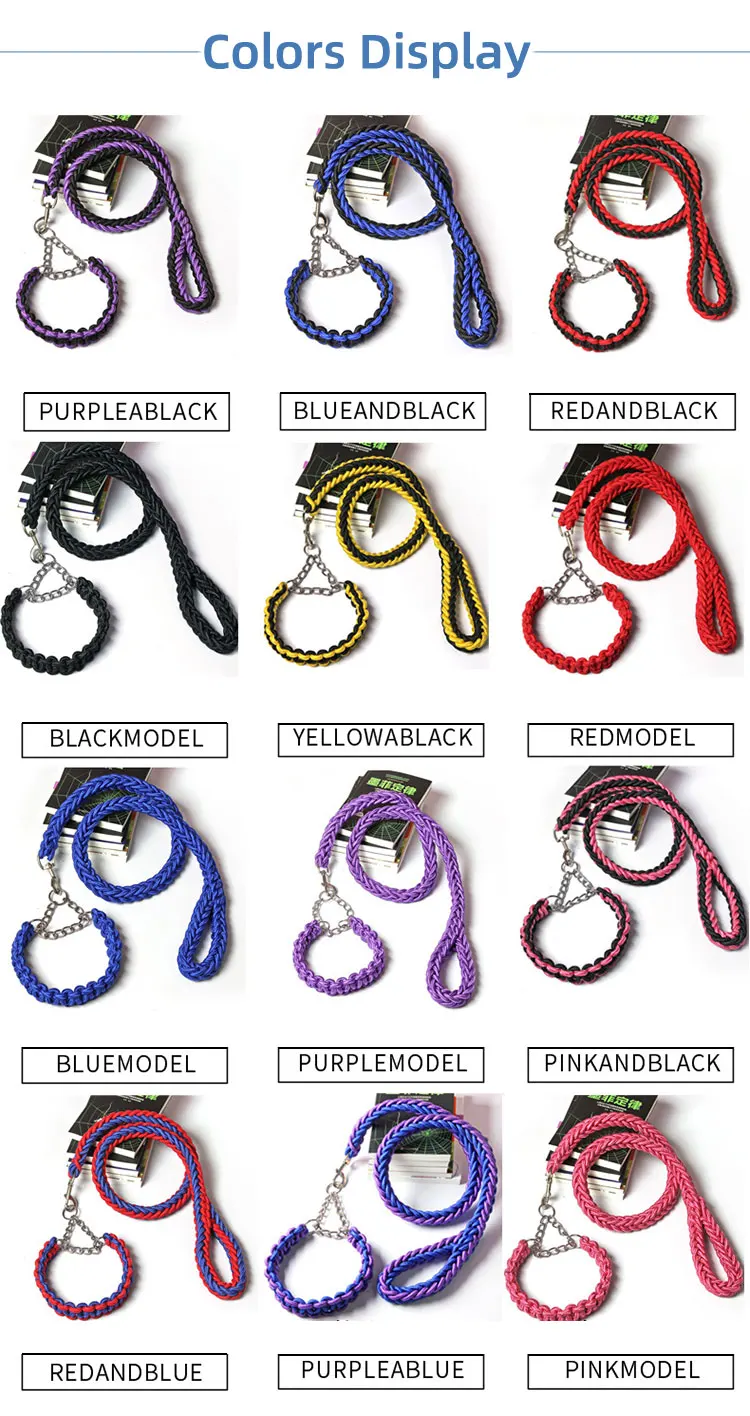 Manufacturers Custom Designer Luxury Fashion Pet Rope Collar Lead Braided Dog Leash