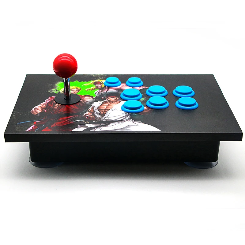 

USB Arcade Electronic game machine 3D game box mold wired arcade joystick arcade fighting game rocker for PS4/PS3/XBOX, White yellow red blue black
