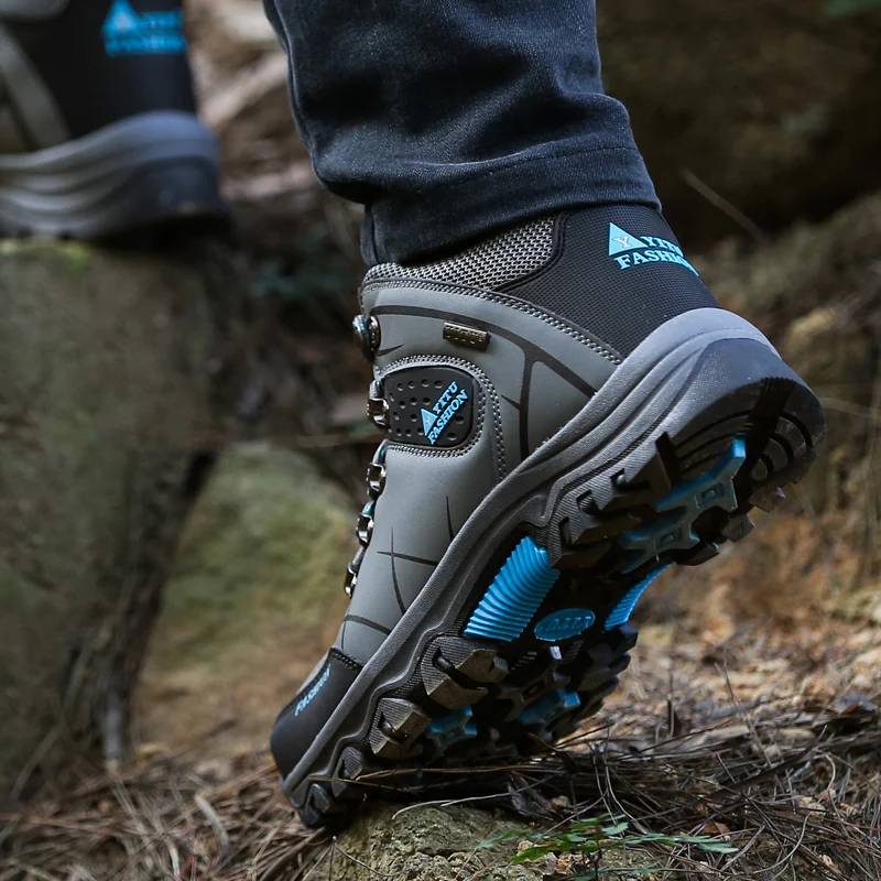 Genuine Leather Mountain Climbing Anti-slip Trekking Ankle Boot For Men Black S219-2189 9 PRISTINE
