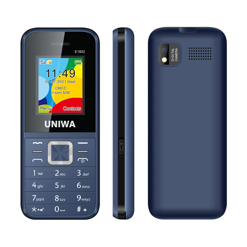 

UNIWA E1802 1.8inch Dual SIM celulares baratos 2g feature phones low price china telefono basic keypad rugged smart mobile phone
