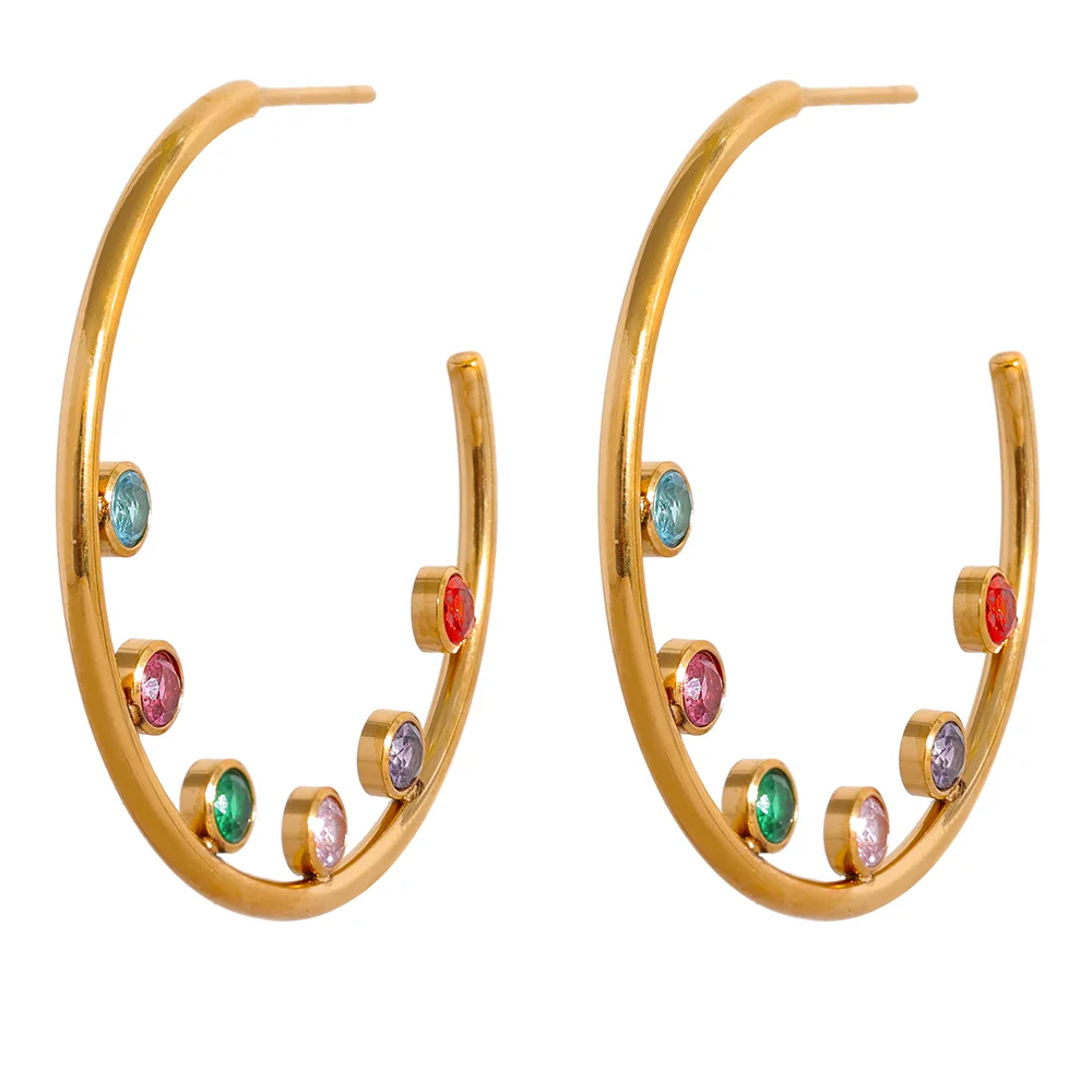 JINYOU 1190 Colorful 37mm Cubic Zirconia Stainless Steel Minimalist Round Hoop Earrings Women Charms Fashion Circle Jewelry
JINYOU 1190 Colorful 37mm Cubic Zirconia Stainless Steel Minimalist Round Hoop Earrings Women Charms Fashion Circle Jewelry