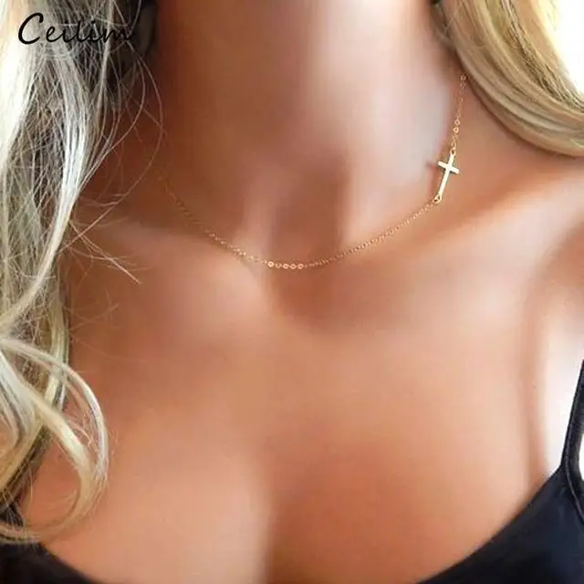 Simple Gold and Silver Color Cross Choker Necklace for Women Alloy Short Chain Necklace Summer Jewelry Collar
Simple Gold and Silver Color Cross Choker Necklace for Women Alloy Short Chain Necklace Summer Jewelry Collar