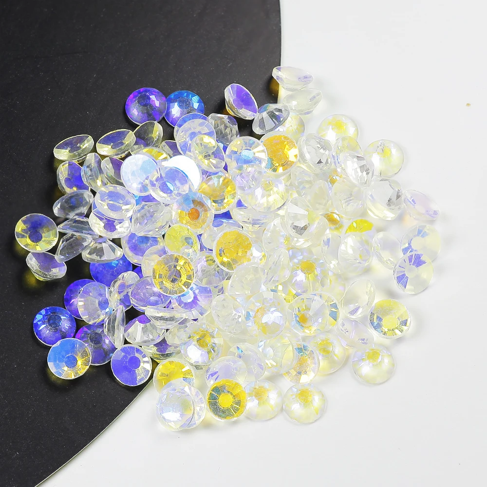 Wholesale Transparent Aurora Non Hot Fix Flat Back Glass Rhinestones Machine Cut For Crafts
Wholesale Transparent Aurora Non Hot Fix Flat Back Glass Rhinestones Machine Cut For Crafts
