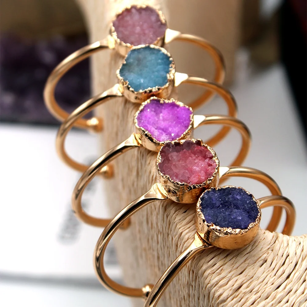 Wholesale New Arrival Adjustable Crystal Druzy Bangle Druzy Natural Crystal Bangle Bracelets Jewelry
Wholesale New Arrival Adjustable Crystal Druzy Bangle Druzy Natural Crystal Bangle Bracelets Jewelry