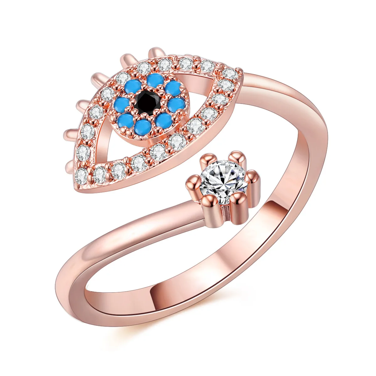 Personalized 18k gold plated Blue CZ Crystal Eye Finger Ring Open Adjustable Zirconia Evil Eyes Ring
Personalized 18k gold plated Blue CZ Crystal Eye Finger Ring Open Adjustable Zirconia Evil Eyes Ring
