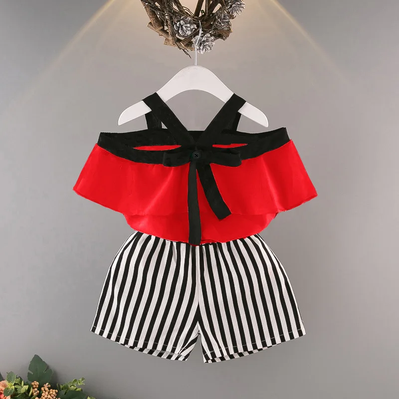 Huzhou boutique children girls suit off shoulder top striped bottoms summer cool girls set 6-48 months pretty baby girls suit, White red yellow
Huzhou boutique children girls suit off shoulder top striped bottoms summer cool girls set 6-48 months pretty baby girls suit, White red yellow
