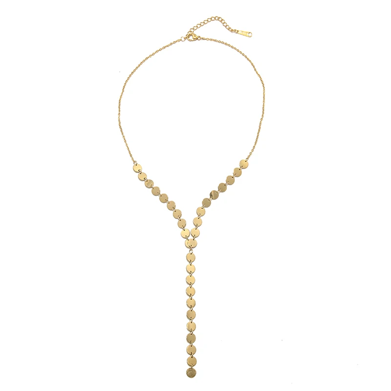 New Arrival 14k Stainless Steel Gold Plated Coin Stainless Steel Tassel Necklace Choker
New Arrival 14k Stainless Steel Gold Plated Coin Stainless Steel Tassel Necklace Choker