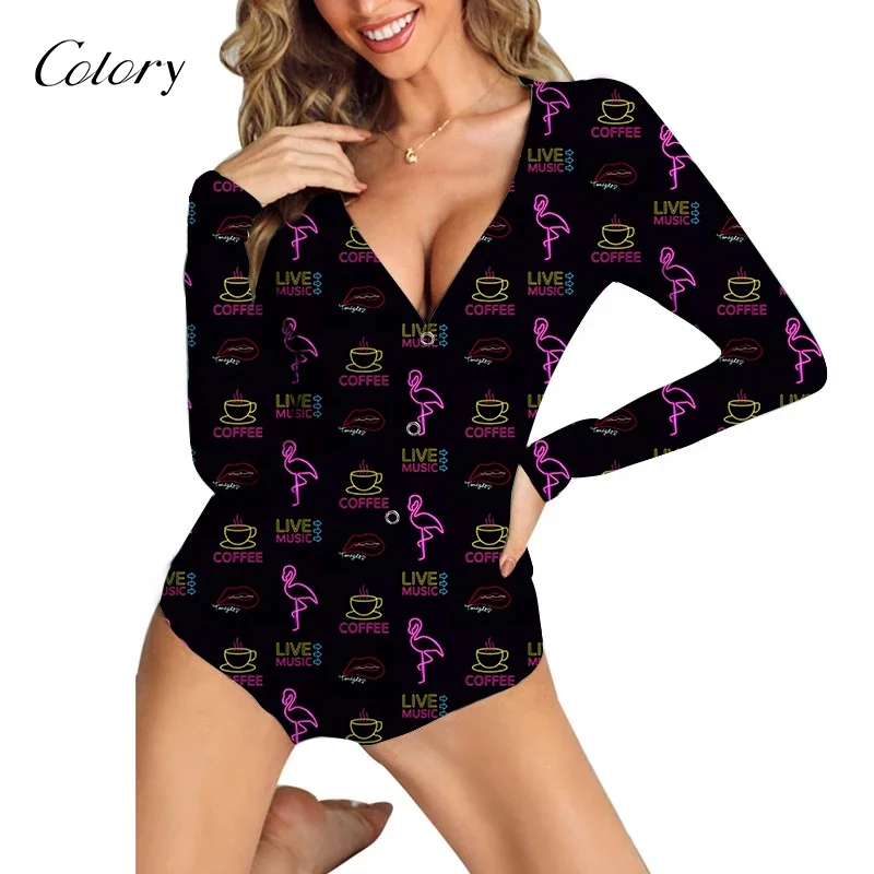 Colory Womens Long Sleeves Tight And Deep V Temptation Cotton Sexy Adult Sleepwear Onesie Pajamas, Customized color
Colory Womens Long Sleeves Tight And Deep V Temptation Cotton Sexy Adult Sleepwear Onesie Pajamas, Customized color