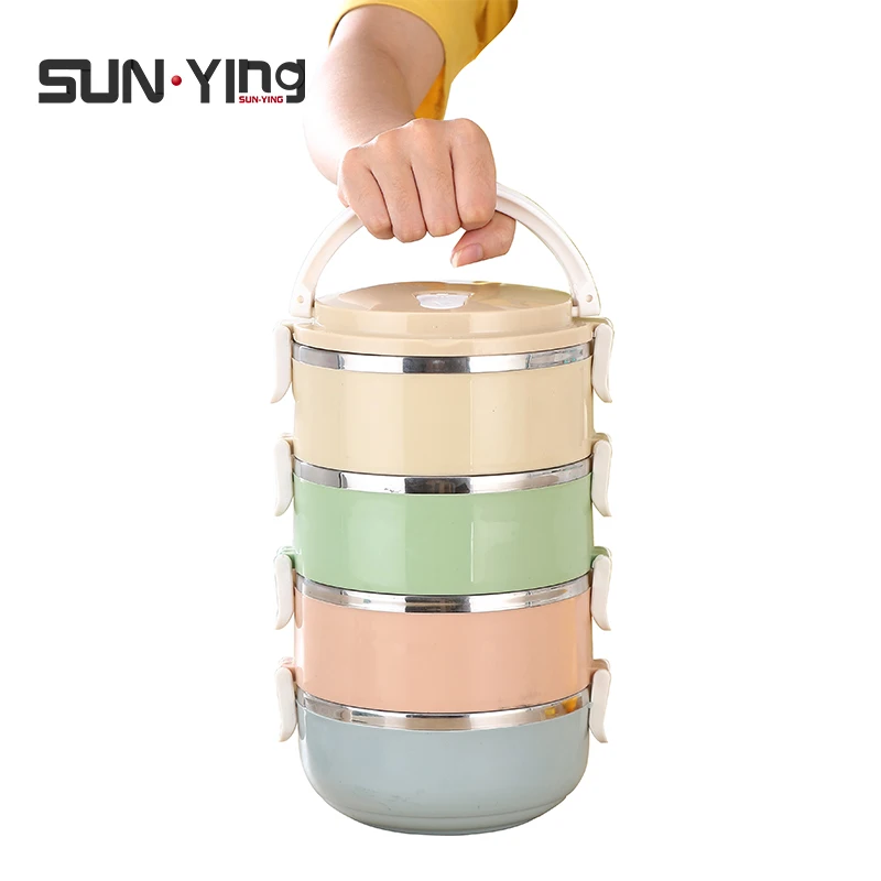 Stainless Steel 201Keep Warm Silicone Lunch Box 4 layer food container with lids handle tableware Lunch Box for Adults and Kids, Each layer is a separate color, four colors mix and match, not fixed
Stainless Steel 201Keep Warm Silicone Lunch Box 4 layer food container with lids handle tableware Lunch Box for Adults and Kids, Each layer is a separate color, four colors mix and match, not fixed