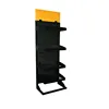 4 tiers black pegboard display rack stand light duty metal storage shelf with 4 colors for customized