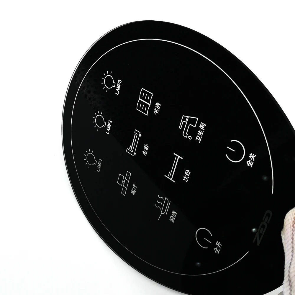 Intelligent tempered glass panel touch screen for wall switch glass