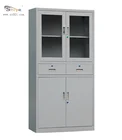 High quality Glass door cold rolled rust-proof steel medical filing cabinet with drawers
