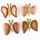 Slice Wholesale Natural Colourful Crystal Agate Decoration Butterfly for Gift and