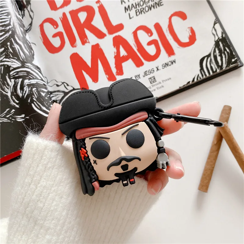 3D Cute Cartoon Captain Jack Silicone Wireless Headphone Charging Box Earphone Case For Apple Airpods 1 2 Pro
3D Cute Cartoon Captain Jack Silicone Wireless Headphone Charging Box Earphone Case For Apple Airpods 1 2 Pro