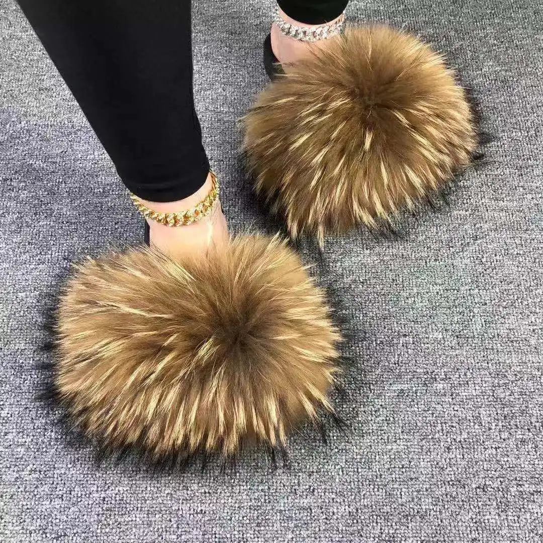 Fashion Women Summer Solid Beach Custom Color Soft Flat Fluffy Raccoon Fur Slippers, Customized color
Fashion Women Summer Solid Beach Custom Color Soft Flat Fluffy Raccoon Fur Slippers, Customized color