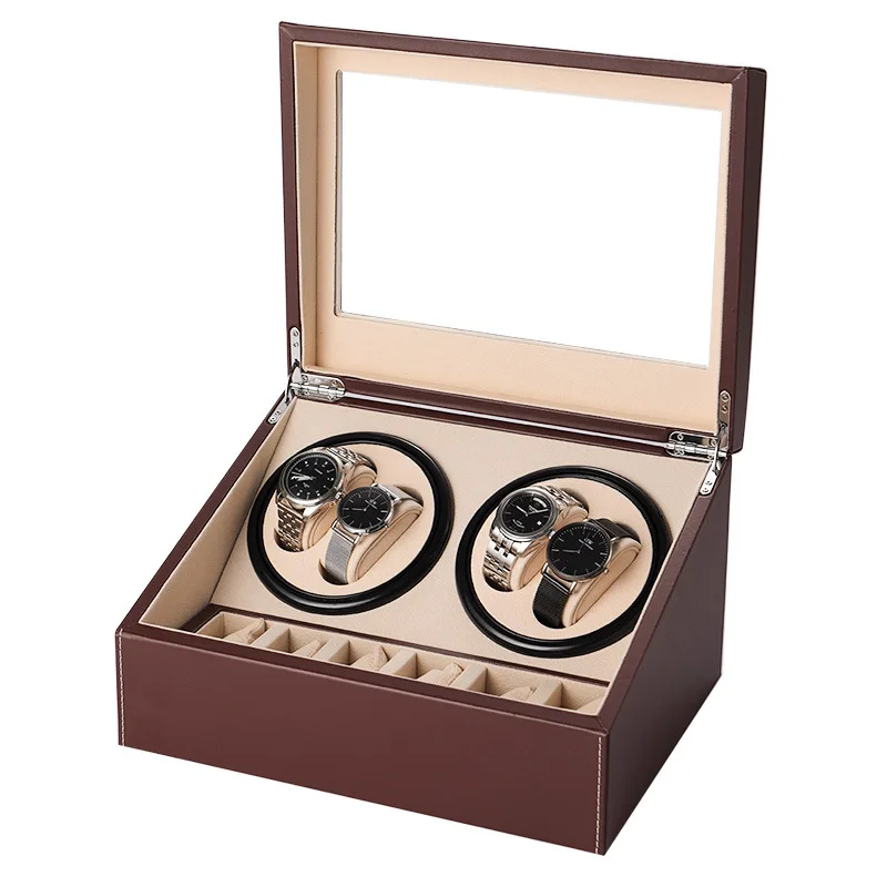 Stock Luxury Leather Automatic 4 Watch Winder with 6 Watch Storage Motor Wooden Watch Winder, Customized color
Stock Luxury Leather Automatic 4 Watch Winder with 6 Watch Storage Motor Wooden Watch Winder, Customized color