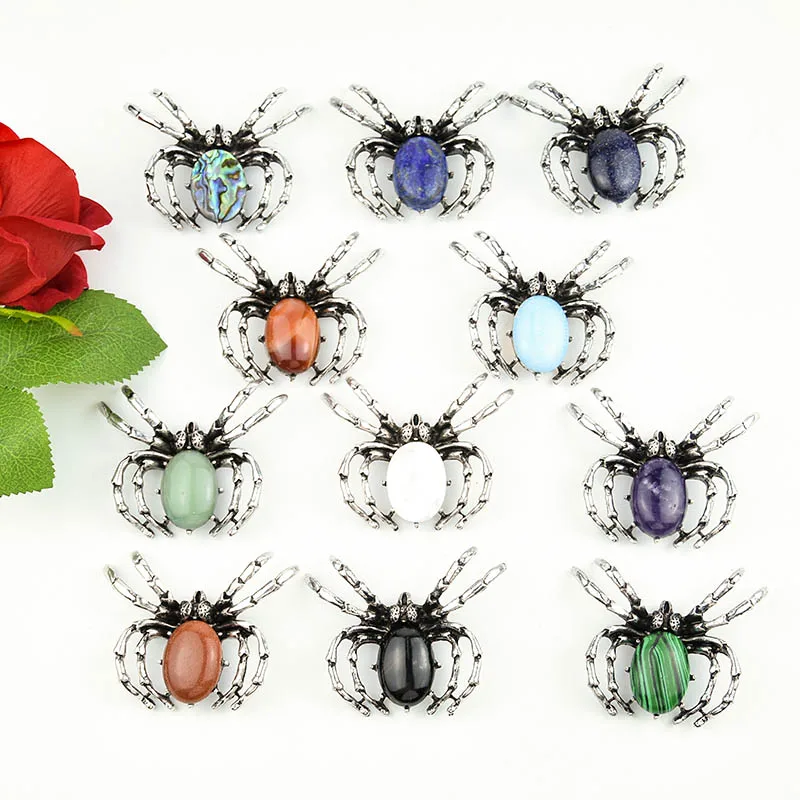 Natural Crystal Healing Stone Crystal Animals Pendant Crystal spider Brooch, Multicolor
Natural Crystal Healing Stone Crystal Animals Pendant Crystal spider Brooch, Multicolor