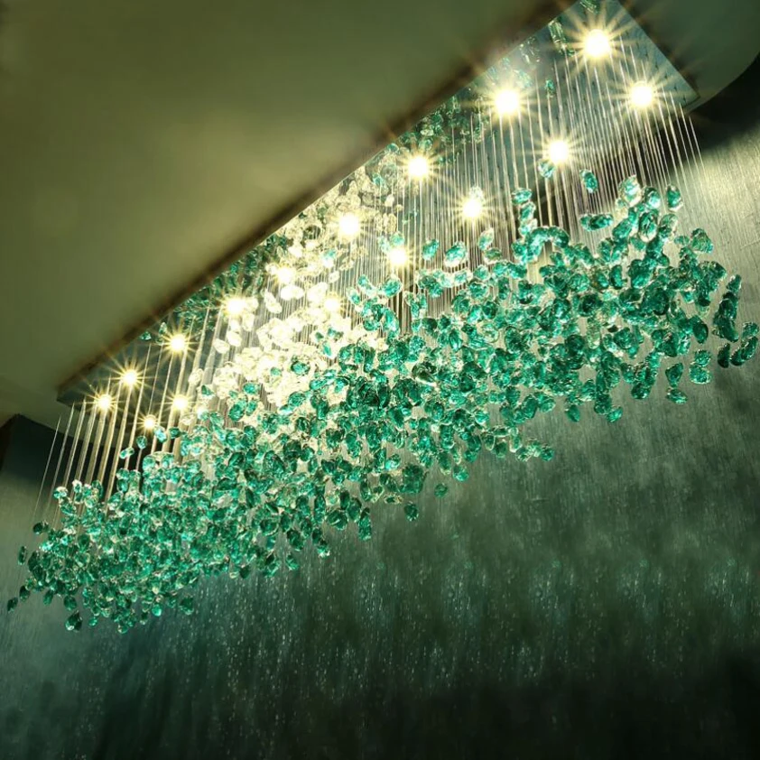 2021 hotel crystal chandelier bar living room large engineering light green transparent stone glass lamp custom lamp, Green and clear
2021 hotel crystal chandelier bar living room large engineering light green transparent stone glass lamp custom lamp, Green and clear