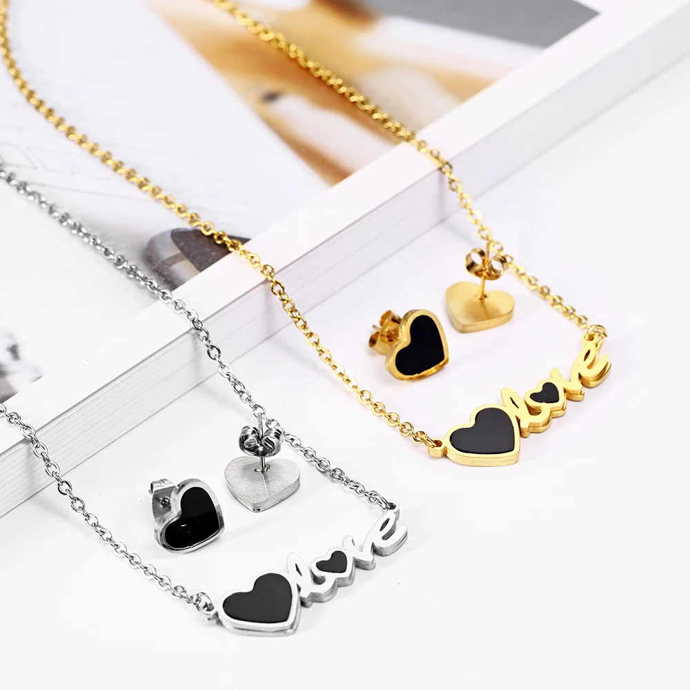 Uae Bridal Set Costume Silver Colorful Leaf Pearl High Quality Making Lock And Key 3 Hearts Necklace Child Jewelry Sets, Steel, gold, rose gold and black
Uae Bridal Set Costume Silver Colorful Leaf Pearl High Quality Making Lock And Key 3 Hearts Necklace Child Jewelry Sets, Steel, gold, rose gold and black