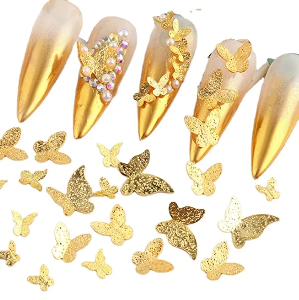 Nail Metal Butterfly 3D Slice Multiple Sizes Alloy Solid Gold Silver Nails Multicolor Mixed Styles Butterfly Nail Art, As image show
Nail Metal Butterfly 3D Slice Multiple Sizes Alloy Solid Gold Silver Nails Multicolor Mixed Styles Butterfly Nail Art, As image show