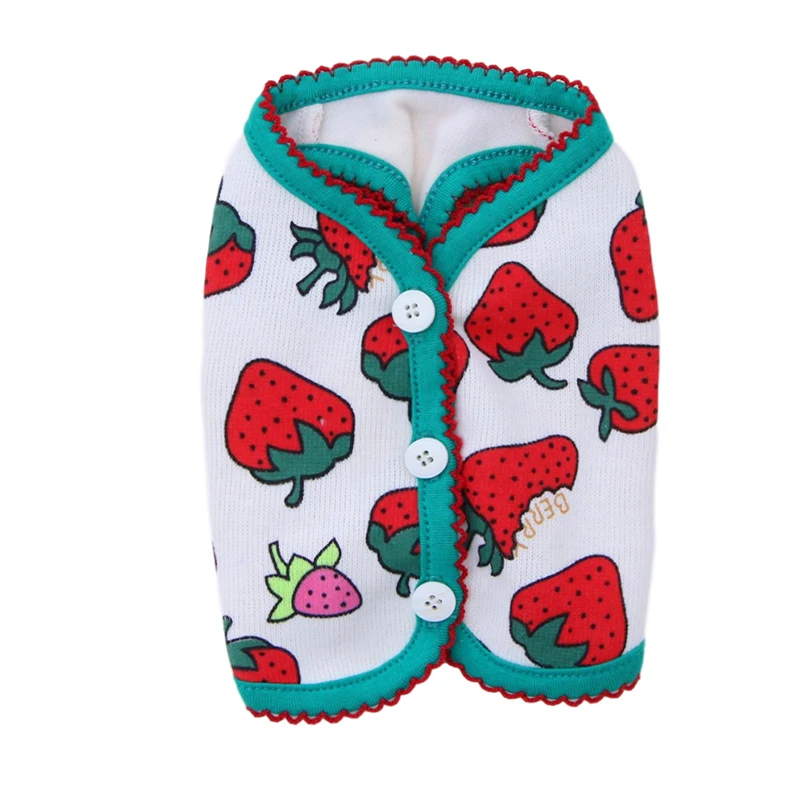Ins hot style autumn winter cute pet dog thicken warm strawberry printed clothing vest, White
Ins hot style autumn winter cute pet dog thicken warm strawberry printed clothing vest, White