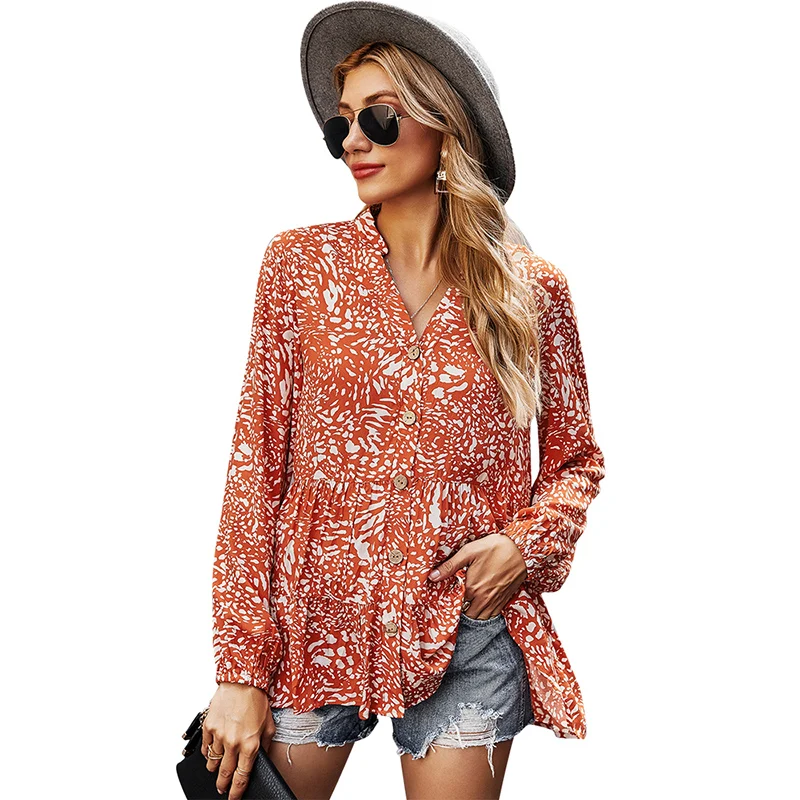 Long Sleeve V-neck Button Up Shirts Spring Autumn Floral Blouse Long Sleeve Ladies Shirts
Long Sleeve V-neck Button Up Shirts Spring Autumn Floral Blouse Long Sleeve Ladies Shirts