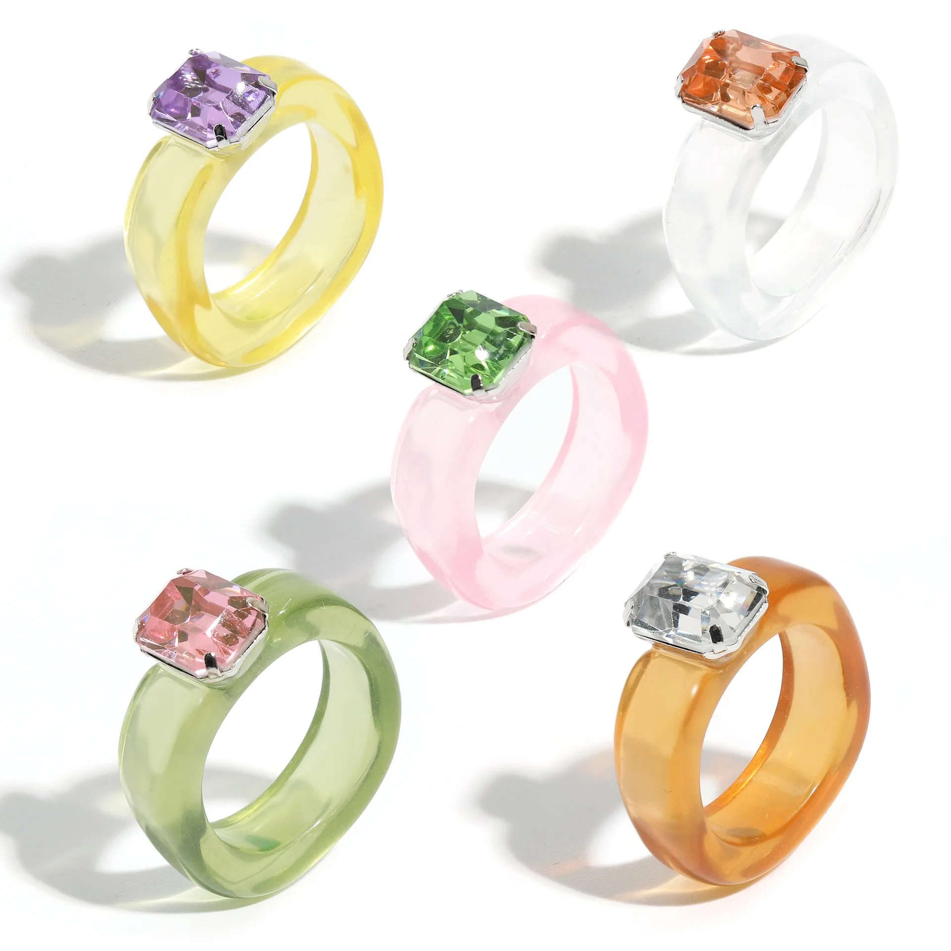 MINHIN Resin Rings Diamond Crystal Finger Rings Creative Party Jewelry Transparent Rectangle Rhinestone Rings Colorful
MINHIN Resin Rings Diamond Crystal Finger Rings Creative Party Jewelry Transparent Rectangle Rhinestone Rings Colorful