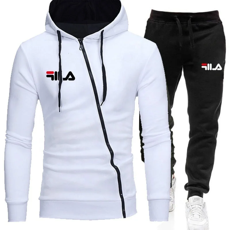 Wholesale custom men's brand clothes spring / autumn men's long-sleeved hooded casual sports oblique zipper sports jogging suit
Wholesale custom men's brand clothes spring / autumn men's long-sleeved hooded casual sports oblique zipper sports jogging suit
