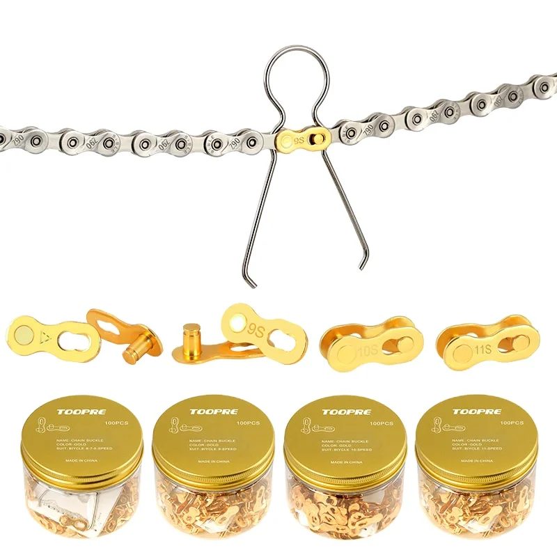 6/7/8/9/10/11/12 Speed Bicycle Chain Connector Lock Quick Link Road Bike Magic Buckle Master Bicycle Joint Cycling Parts Gold
6/7/8/9/10/11/12 Speed Bicycle Chain Connector Lock Quick Link Road Bike Magic Buckle Master Bicycle Joint Cycling Parts Gold