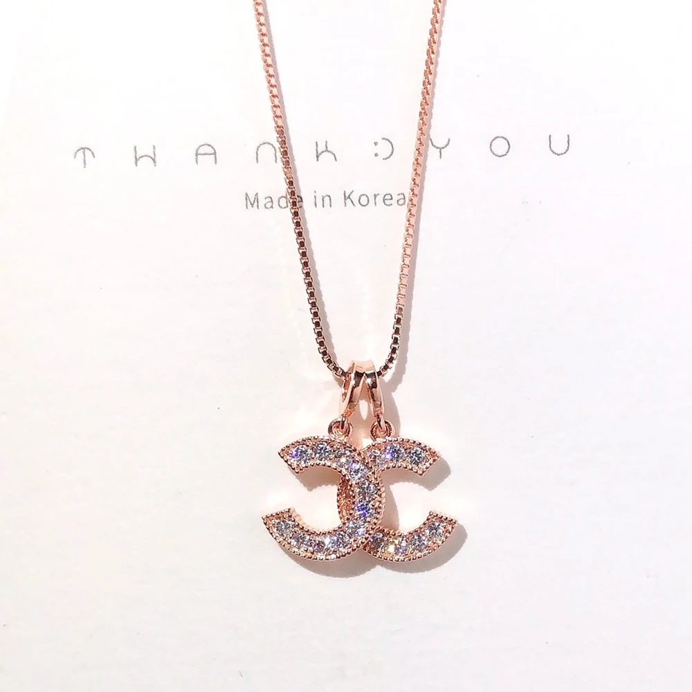 fashion luxury letter cc necklace jewelry 925 silver gold plated double cc chain pendant necklace
fashion luxury letter cc necklace jewelry 925 silver gold plated double cc chain pendant necklace