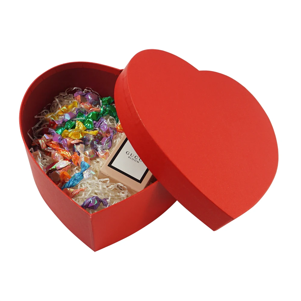 cardboard black pink red heart-shaped valentines day gift box