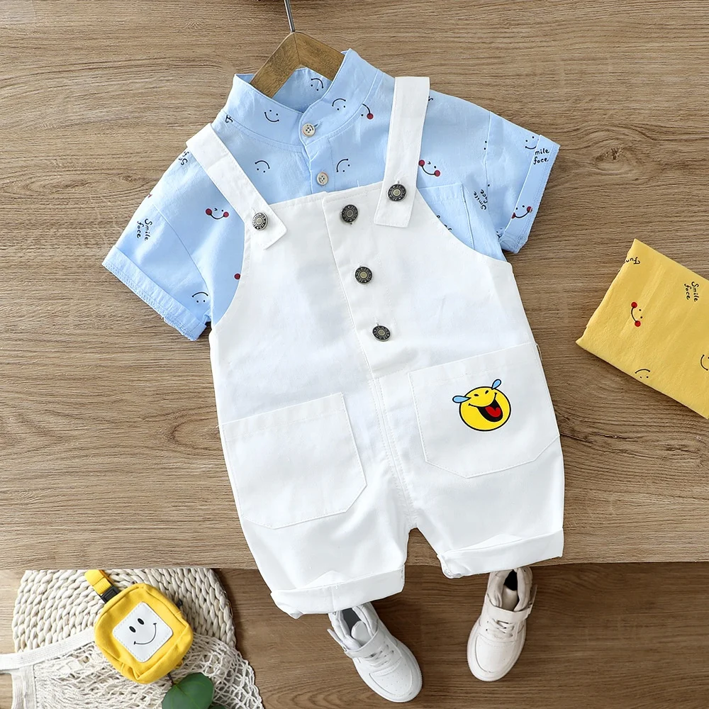 2020 Summer Baby Boys Clothing Sets Toddler Infant Korean Cotton Shirt+White Suspender Trousers 2pcs Suits Clothes, As picture
2020 Summer Baby Boys Clothing Sets Toddler Infant Korean Cotton Shirt+White Suspender Trousers 2pcs Suits Clothes, As picture