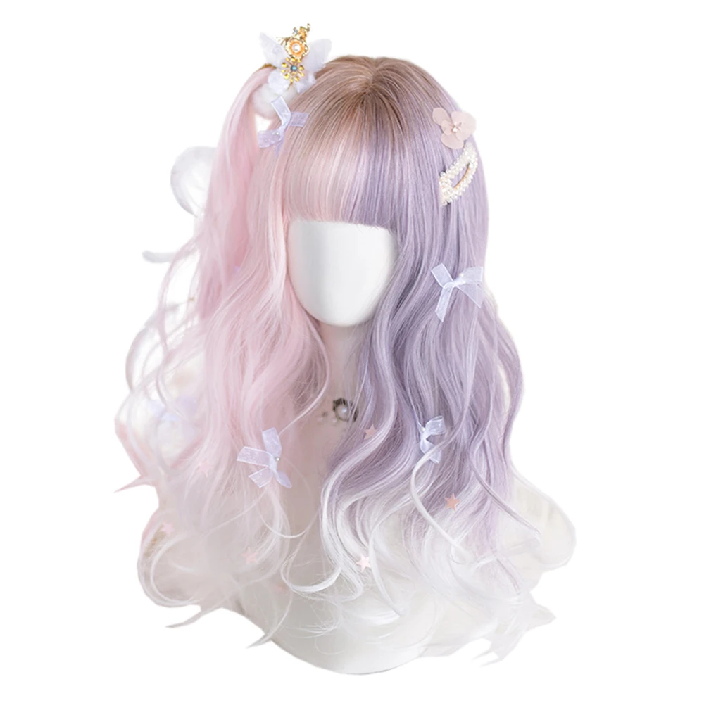 Brown Gradient Pink and Purple Gradient White Long Wavy Hair Wig Lolita Sweet Cute Fluffy Grooming Face Harajuku Girls COS Wigs, Pic showed
Brown Gradient Pink and Purple Gradient White Long Wavy Hair Wig Lolita Sweet Cute Fluffy Grooming Face Harajuku Girls COS Wigs, Pic showed
