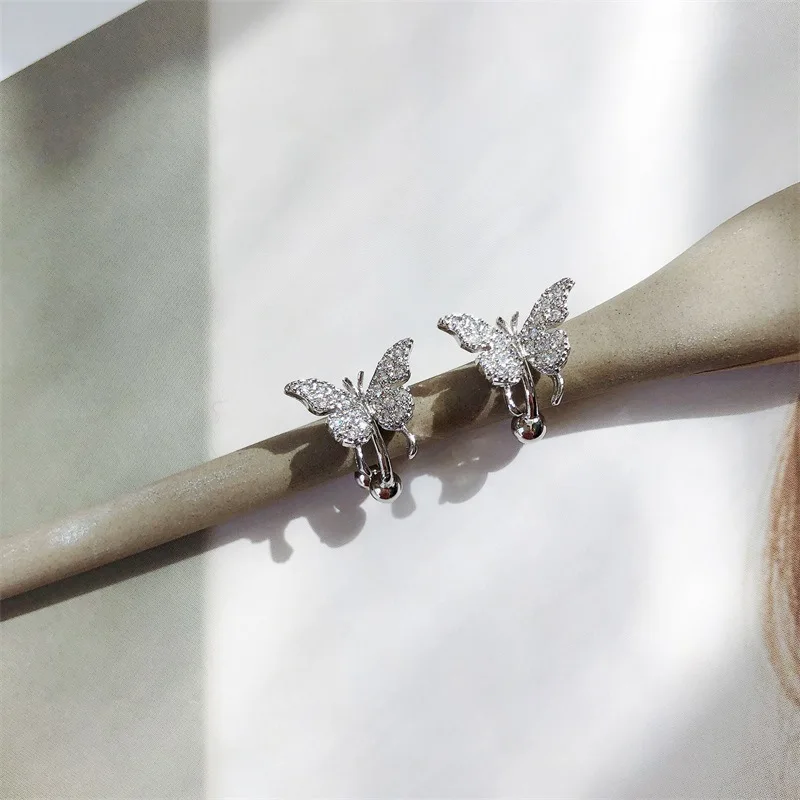 JUHU Micro-inlaid Zircon Butterfly Earrings Female Sterling Silver Butterfly Earrings Sweet Temperament Earrings, Silver color
JUHU Micro-inlaid Zircon Butterfly Earrings Female Sterling Silver Butterfly Earrings Sweet Temperament Earrings, Silver color